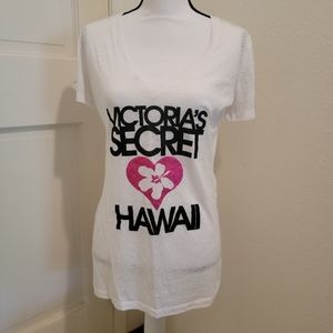 Victoria’s Secret Hawaii sheer pajama tee, Large, White & Black